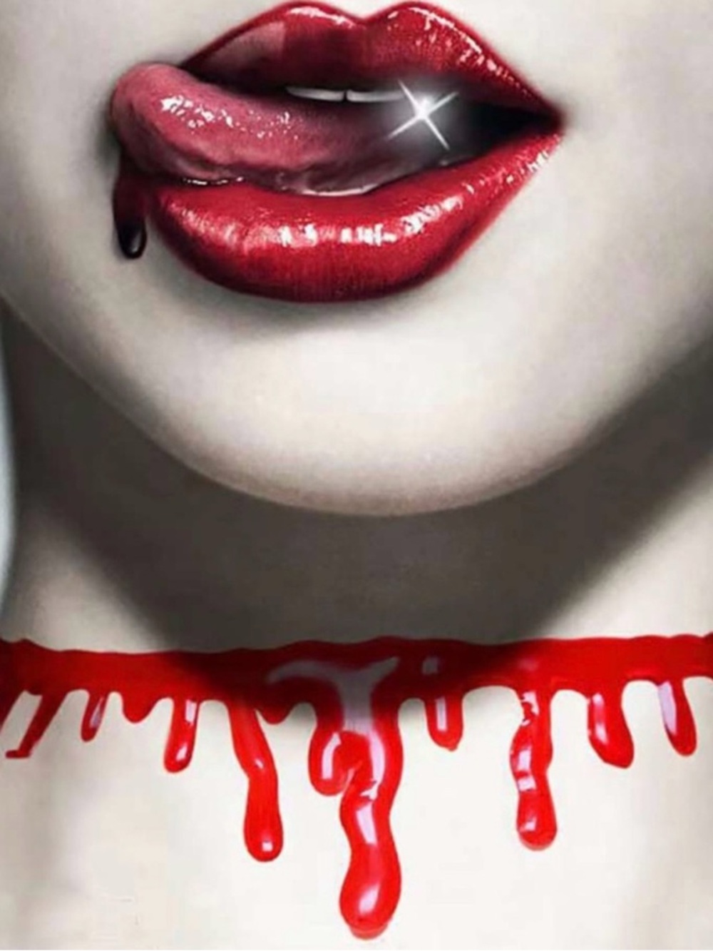 “Dripping Blood” Bleeding Droplet Vampire Bite Slit Throat Murder Horror Choker